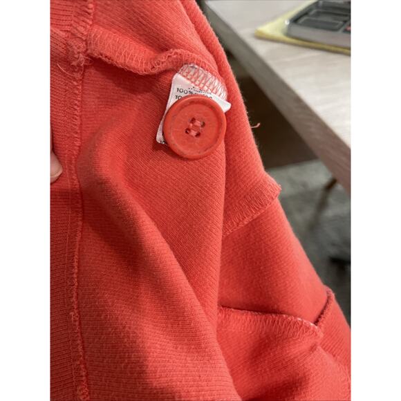 Womens Lacoste Pea Coat Jacket Cotton Salmon Small Sz 36 Double Breasted Pockets - Picture 7 of 7